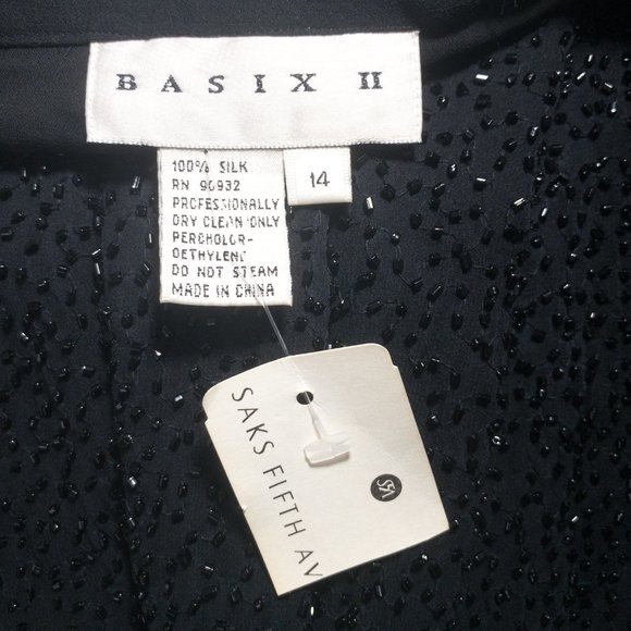 Vintage 80s Beaded Pants 14 Silk Formal Wide Leg Slacks Black - Picture 10 of 12